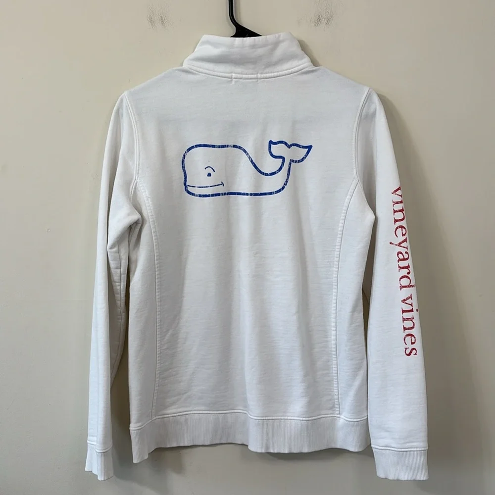 Vineyard Vines Shep Quarter Zip Knit Shirt Red White Blue Size Small - Picture 7 of 9
